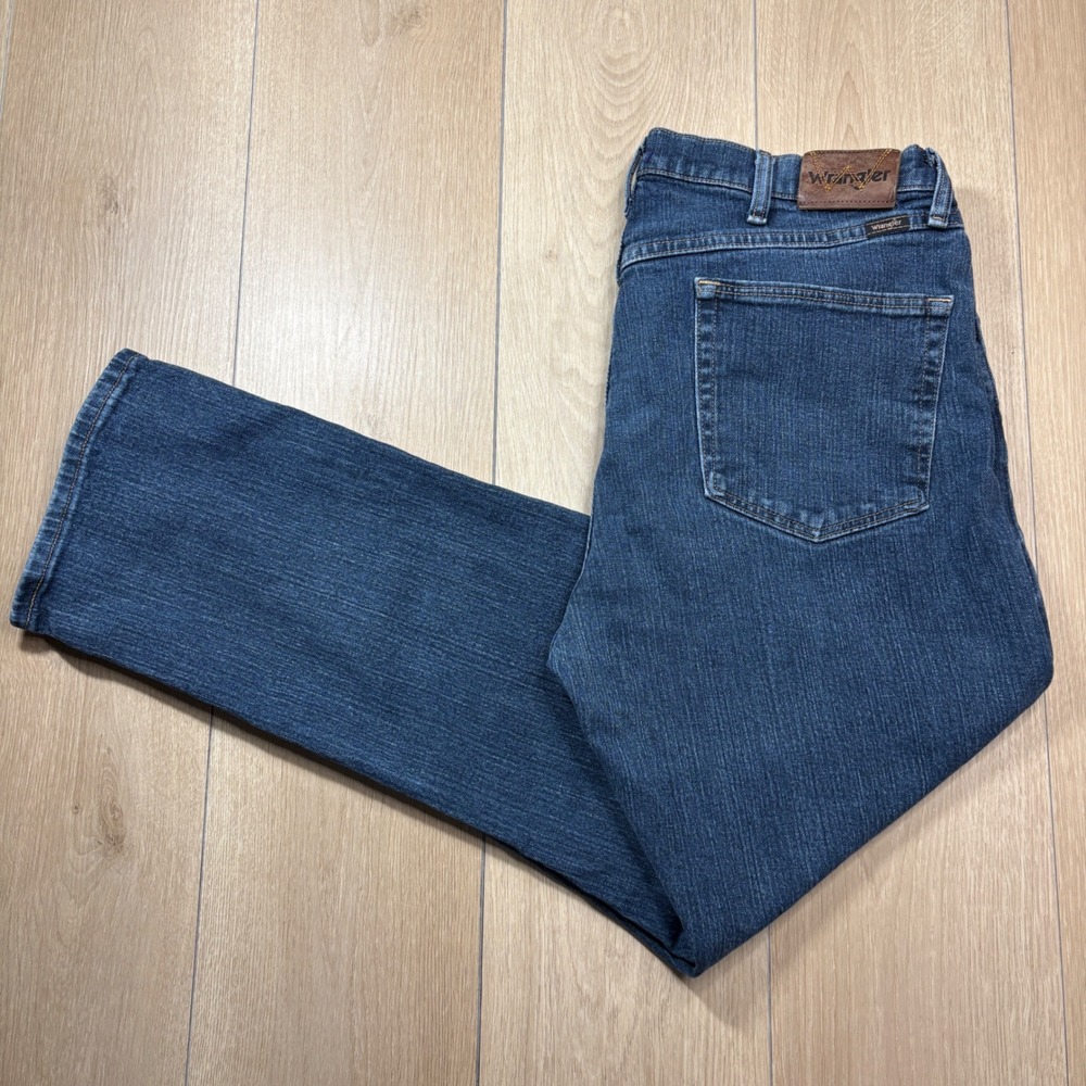 Wrangler Advanced Comfort Mens Straight Leg Denim Jeans Blue 36x30 MGW25DS